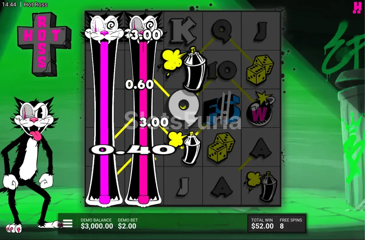 Ronda de giros gratuitos activa en la slot Hot Ross