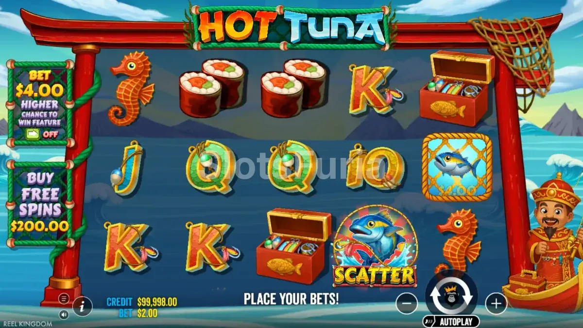 Juego base de Hot Tuna con el pescador en su barco