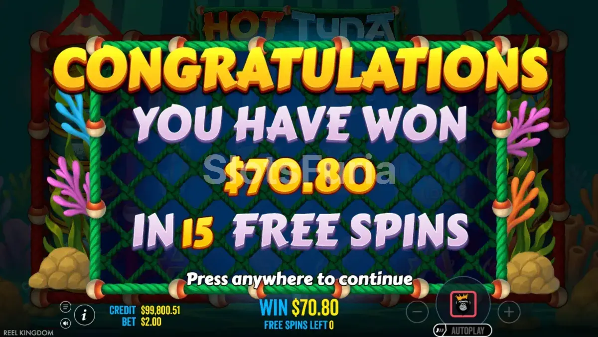 Gran premio en Hot Tuna durante el bono
