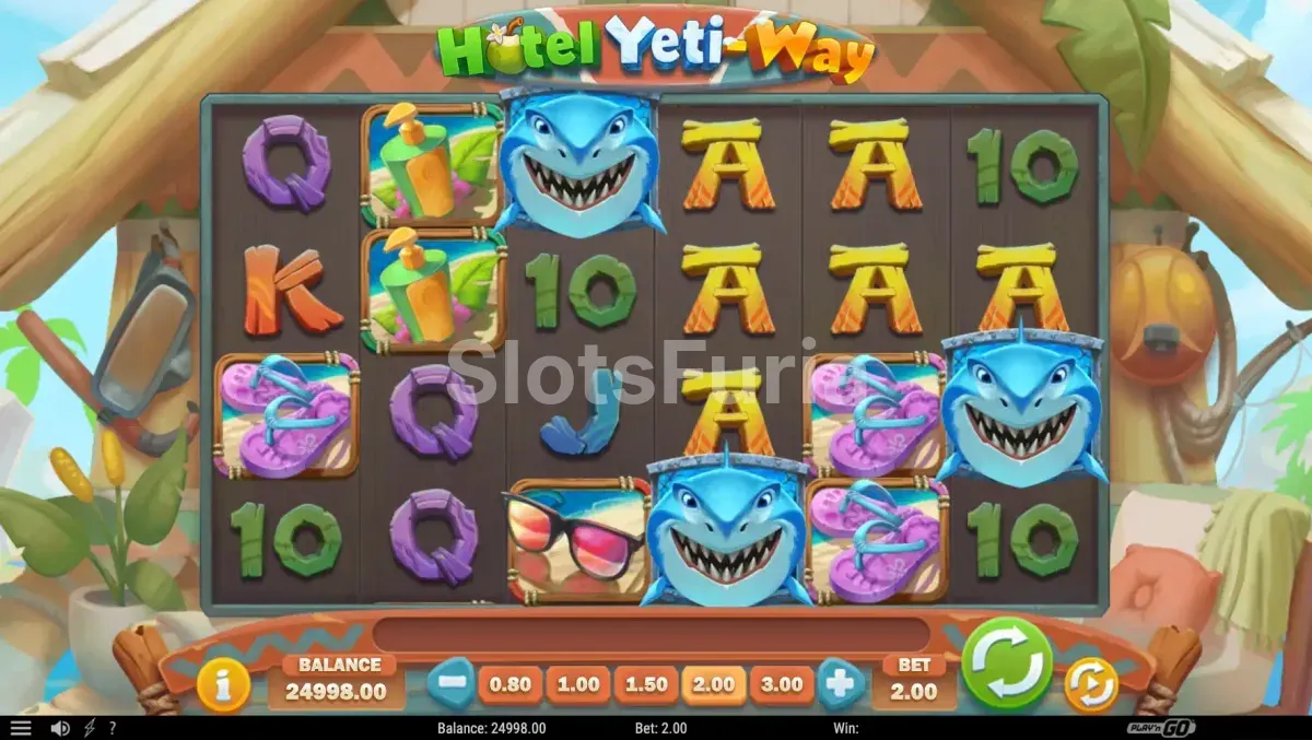 Pantalla principal del juego Hotel Yeti-Way con su colorida ambientación tropical