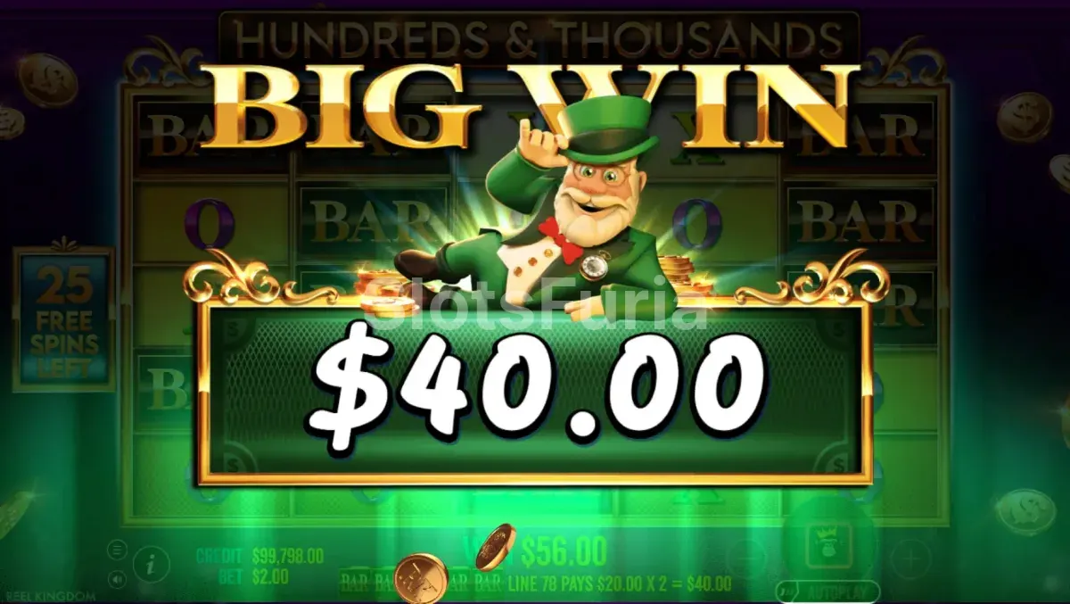 Gran victoria en Hundreds and Thousands mostrando el potencial de ganancias de la slot