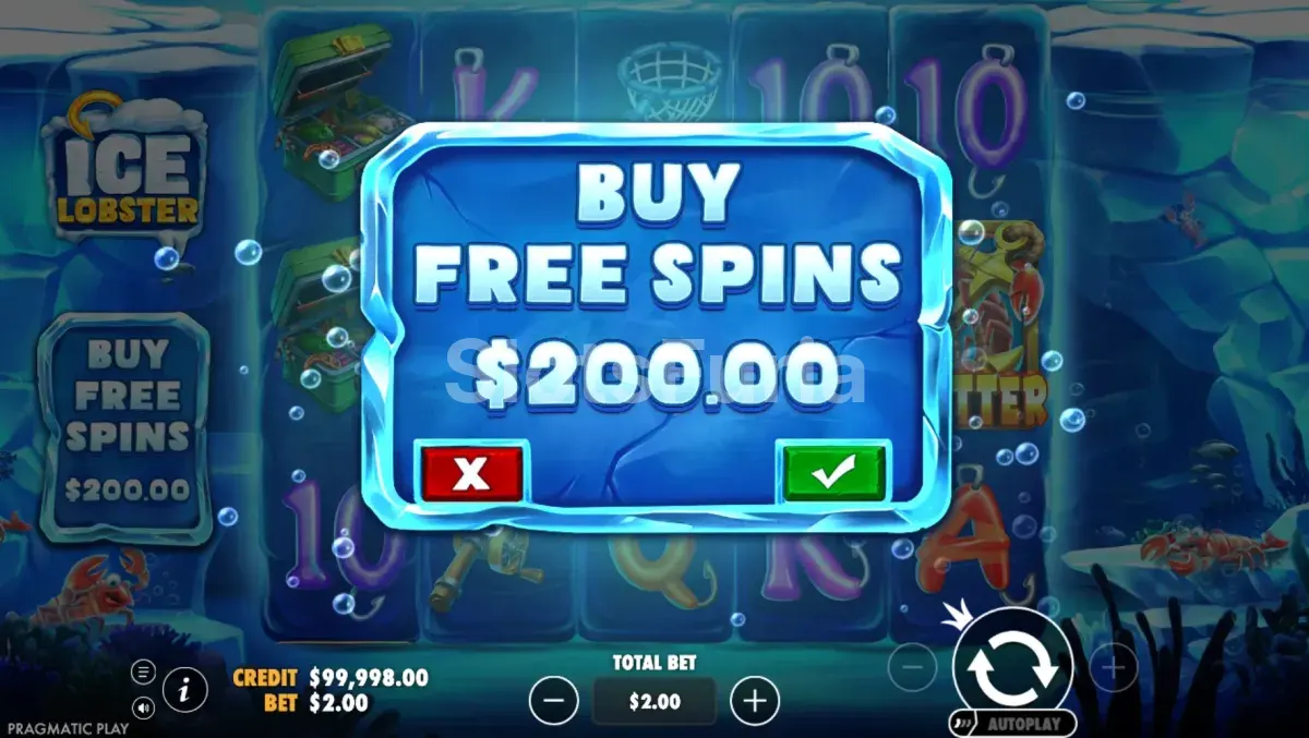 Opción de compra de bono disponible en Ice Lobster de Pragmatic Play