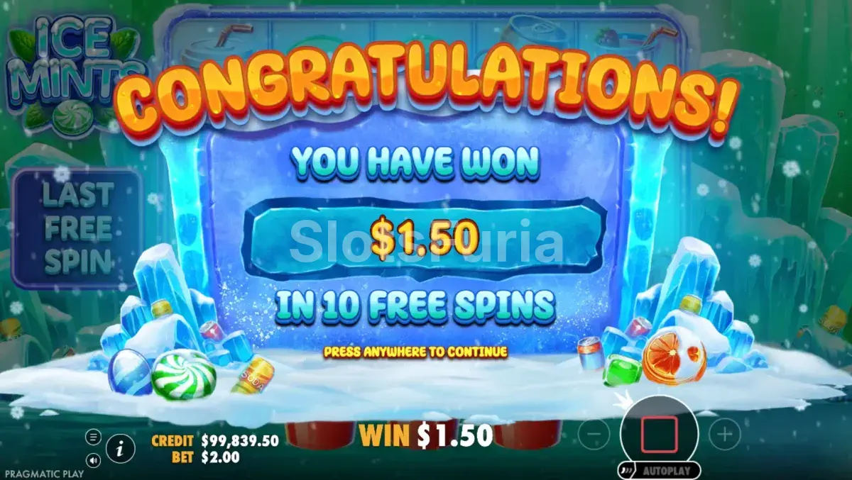 Gran victoria en la tragamonedas Ice Mints