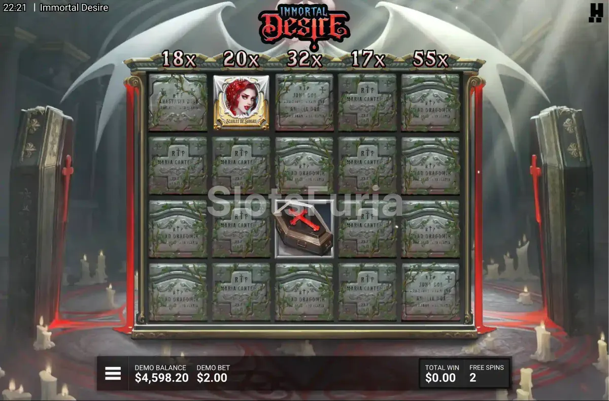 Modo de tiradas gratuitas activado en Immortal Desire