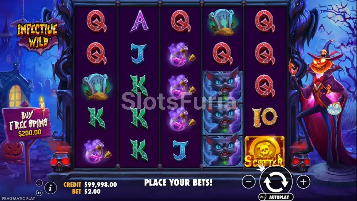 Pantalla principal del juego Infective Wild