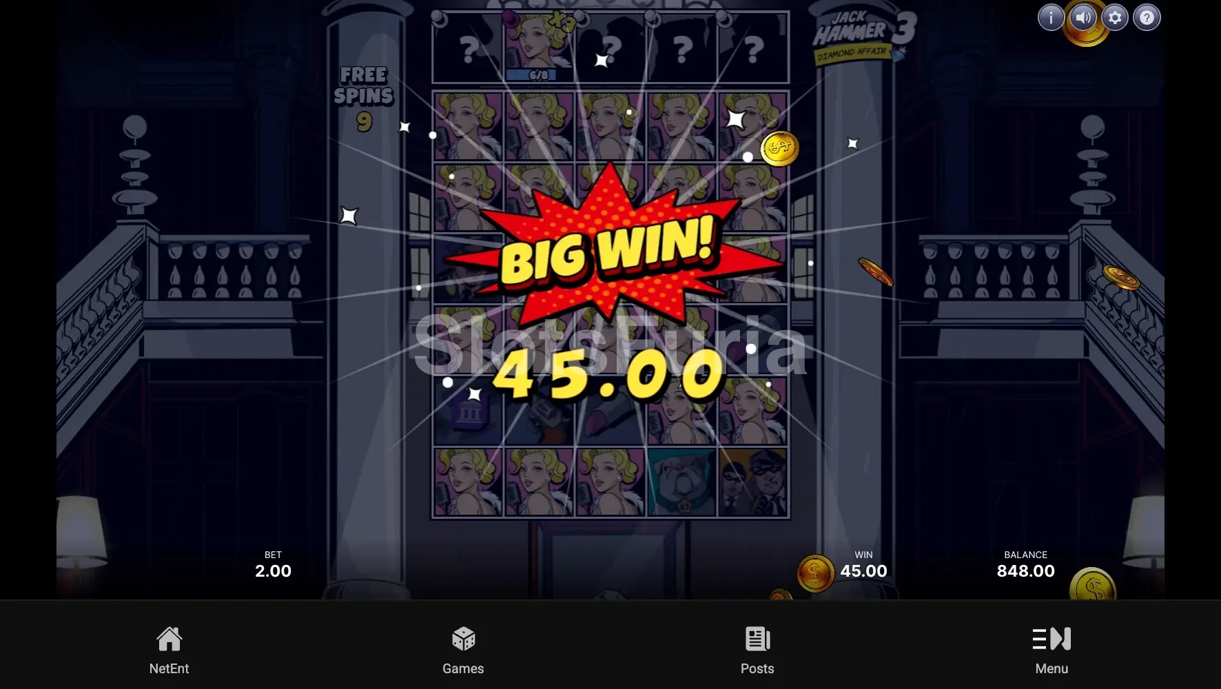 Gran victoria registrada en Jack Hammer 3 de NetEnt