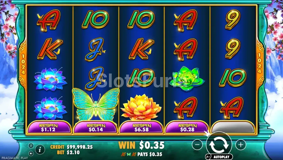 Pantalla principal del juego base en Jade Butterfly