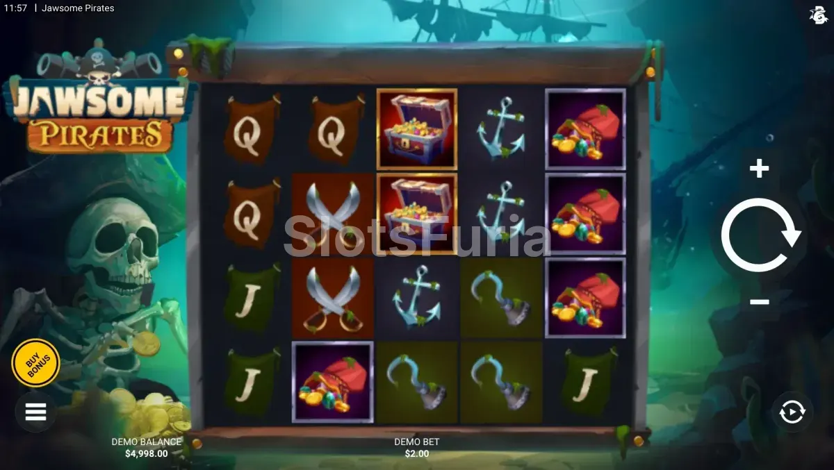 Juego base de Jawsome Pirates con tiburones piratas en los rodillos