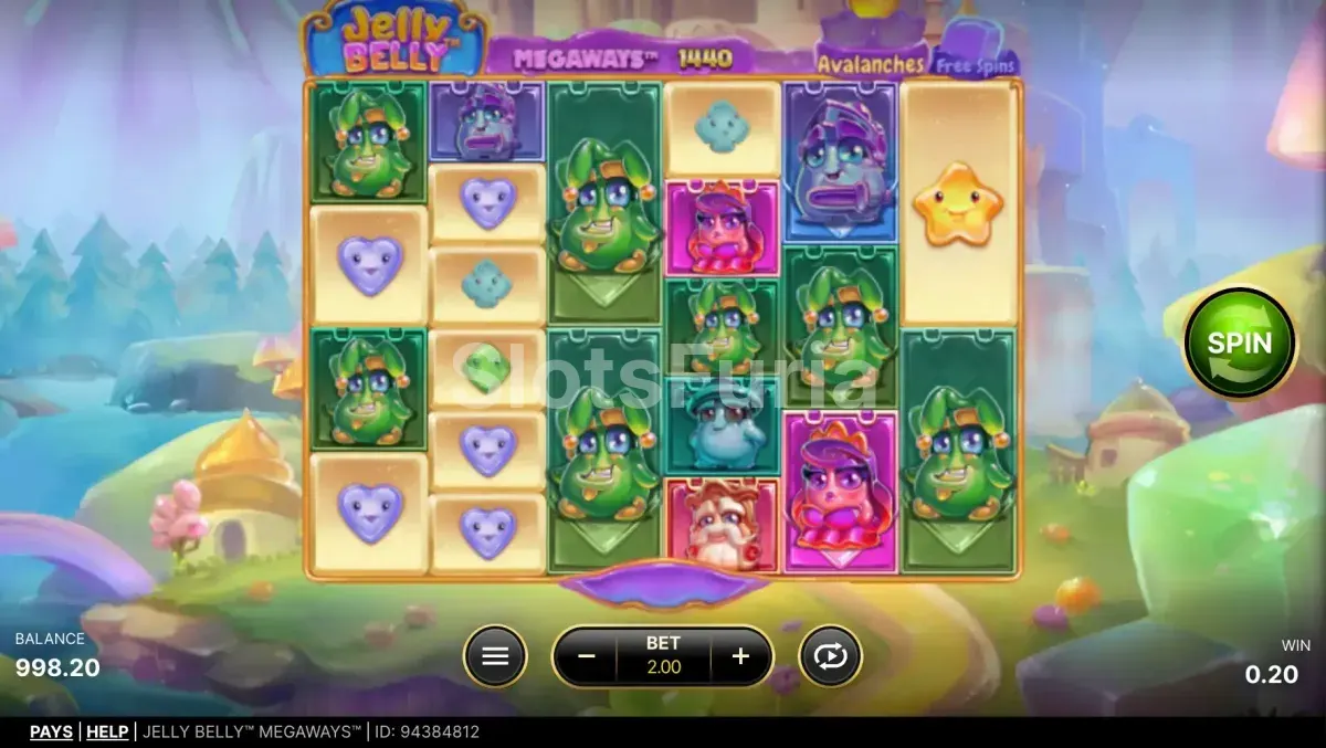 Pantalla principal de Jelly Belly Megaways con sus personajes de gelatina