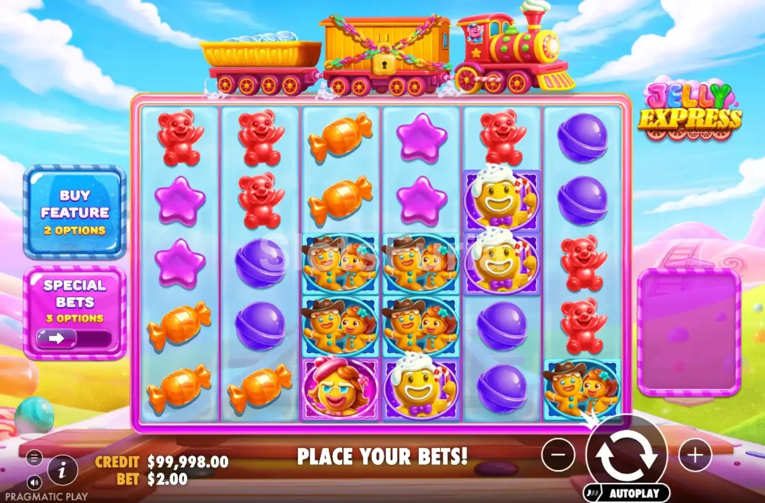 Juego base de Jelly Express con la grilla de 6x5