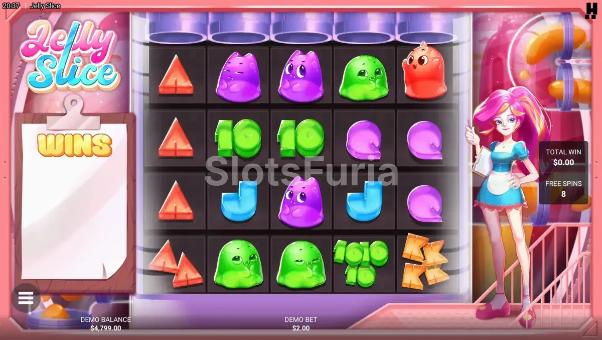 Ronda de giros gratuitos Razor-Sharp en Jelly Slice activada
