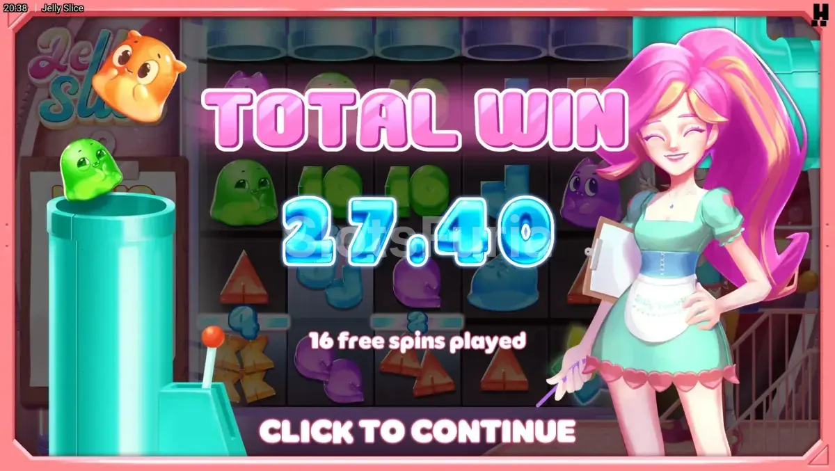 Gran victoria en Jelly Slice con el multiplicador máximo activado