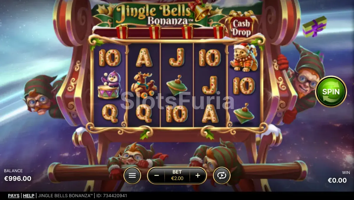 Bonus Cash Drop activo en Jingle Bells Bonanza de NetEnt