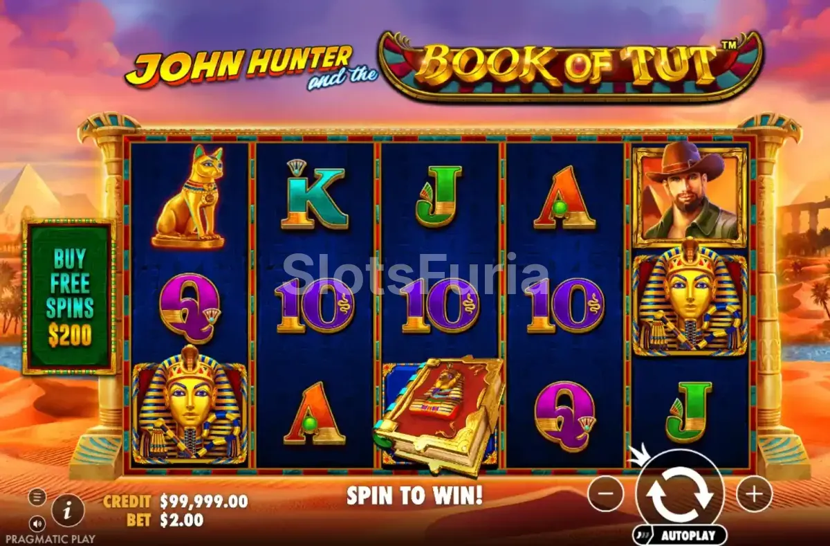 Pantalla principal del juego base en John Hunter and the Book of Tut