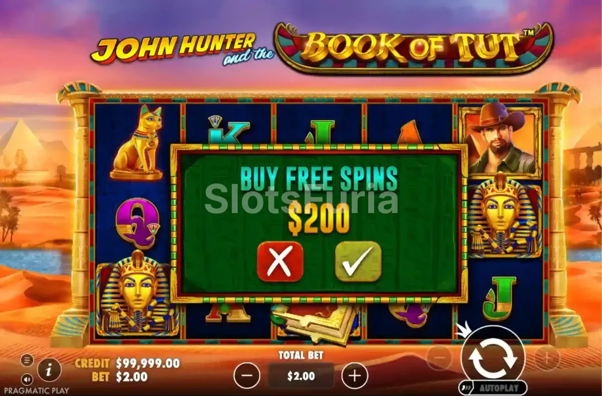 Función de compra de bono disponible en John Hunter and the Book of Tut