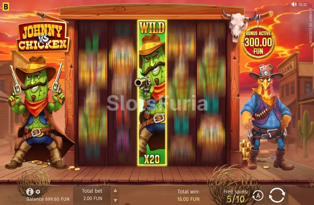 Ronda de giros gratis en Johnny vs Chicken con comodín expandido