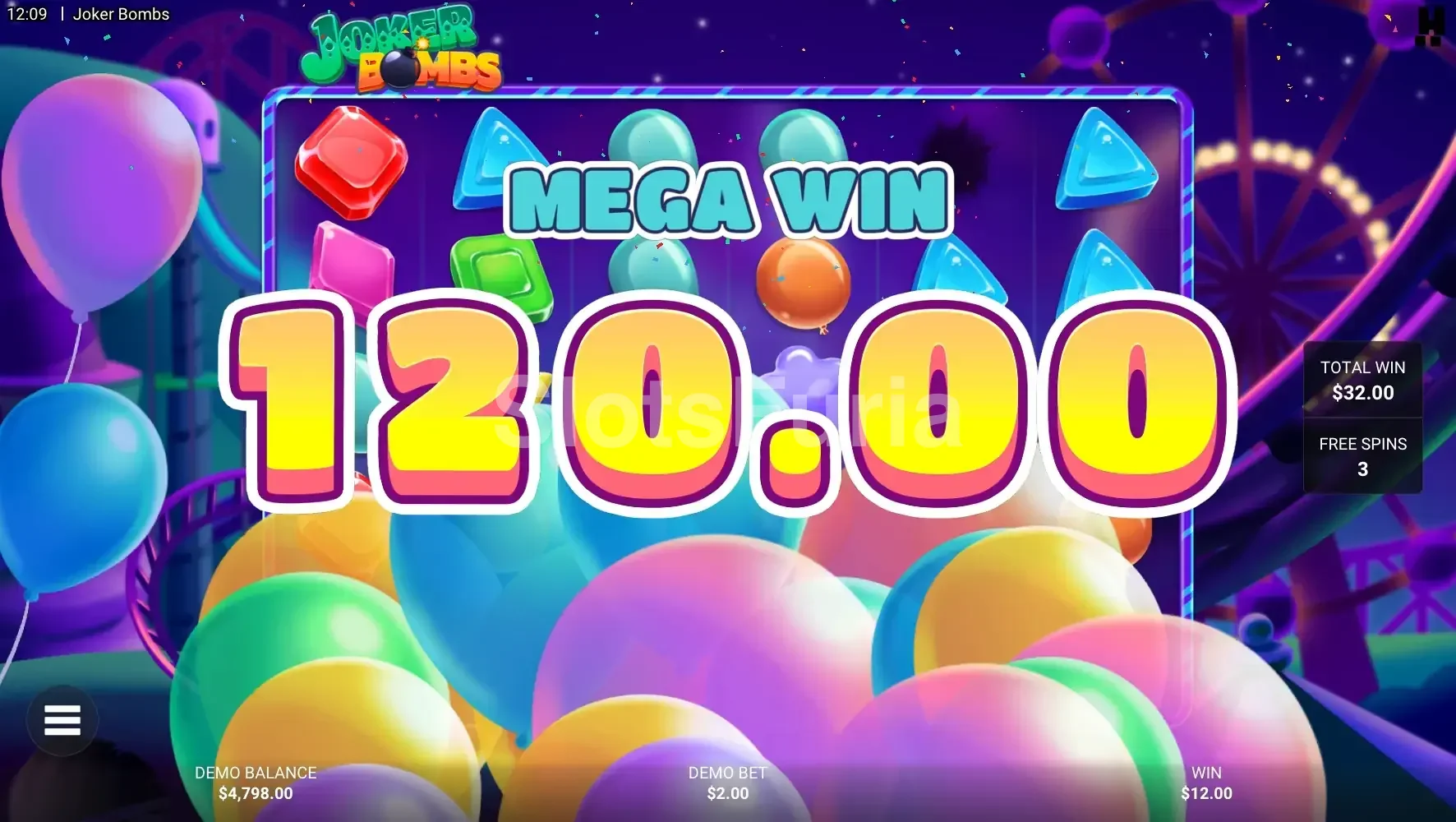 Gran victoria conseguida en Joker Bombs