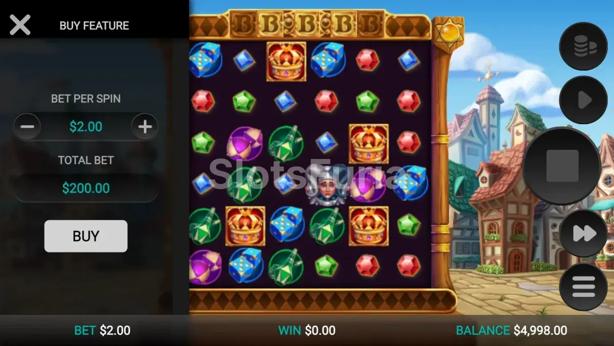 Opción de compra de bonus en Joker Split con el precio en pantalla