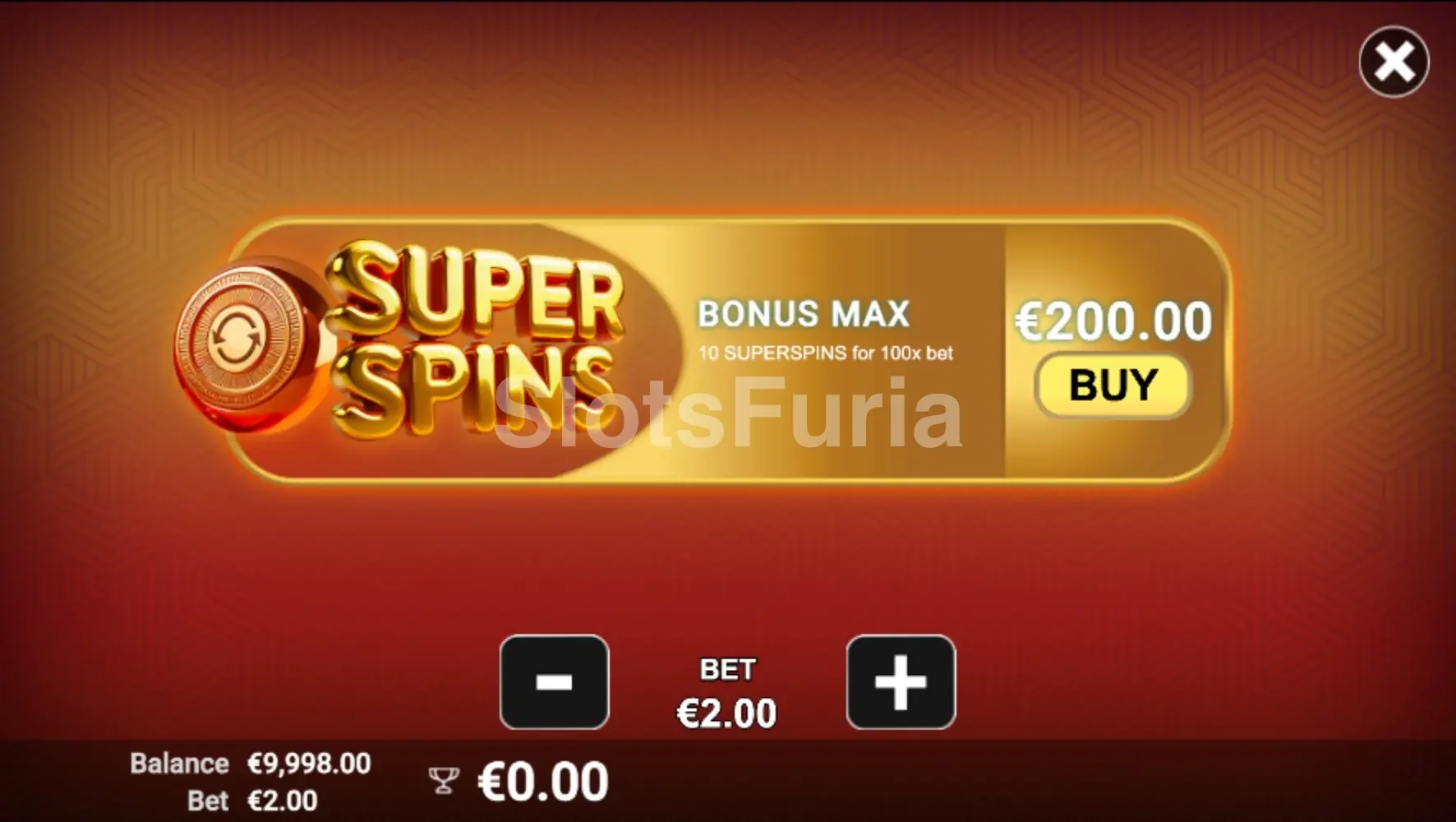 Pantalla de compra de bonus en Joker's Spin Fest de Avatar UX
