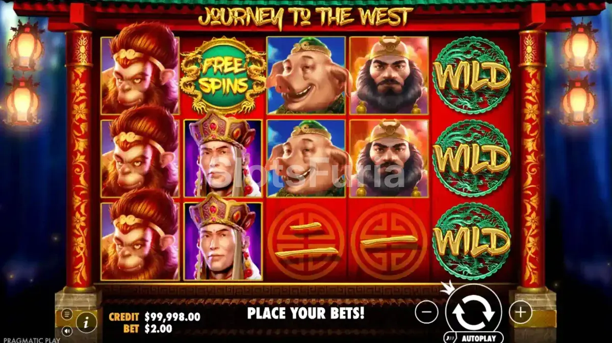 Juego base de Journey to the West mostrando la interfaz completa y el ambiente visual