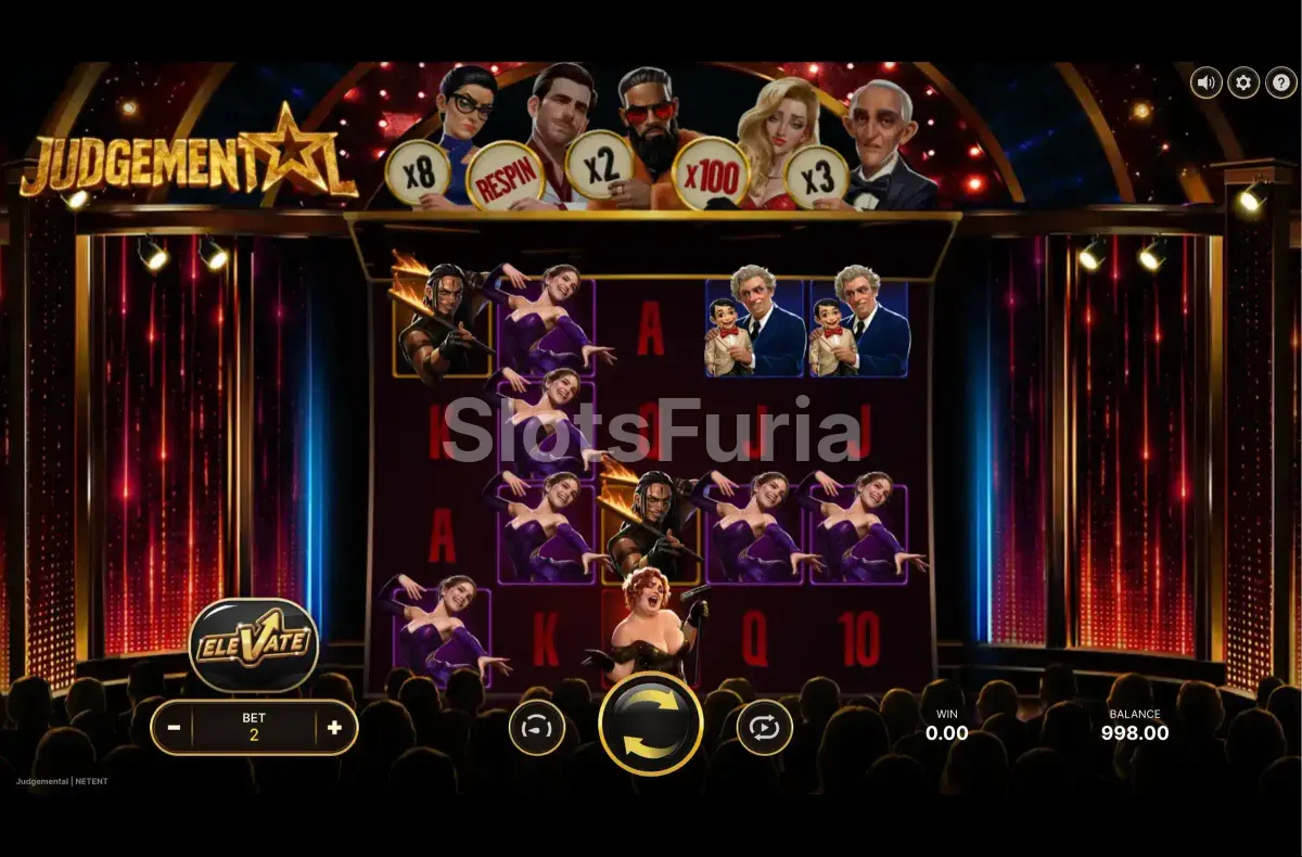 Pantalla principal del juego Judgemental de NetEnt