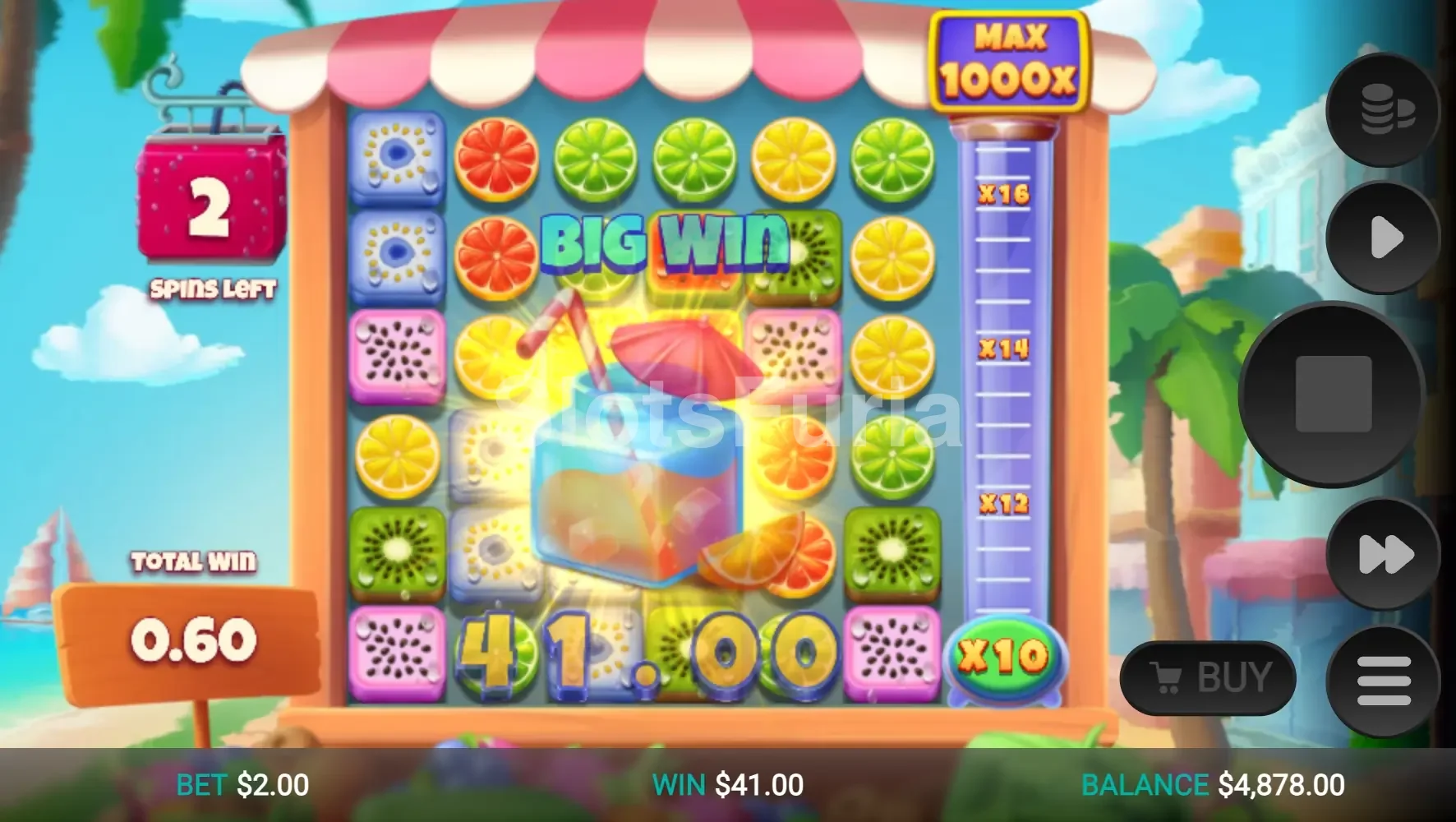 Gran victoria en la slot Jumbo Juicy mostrando el potencial de ganancias
