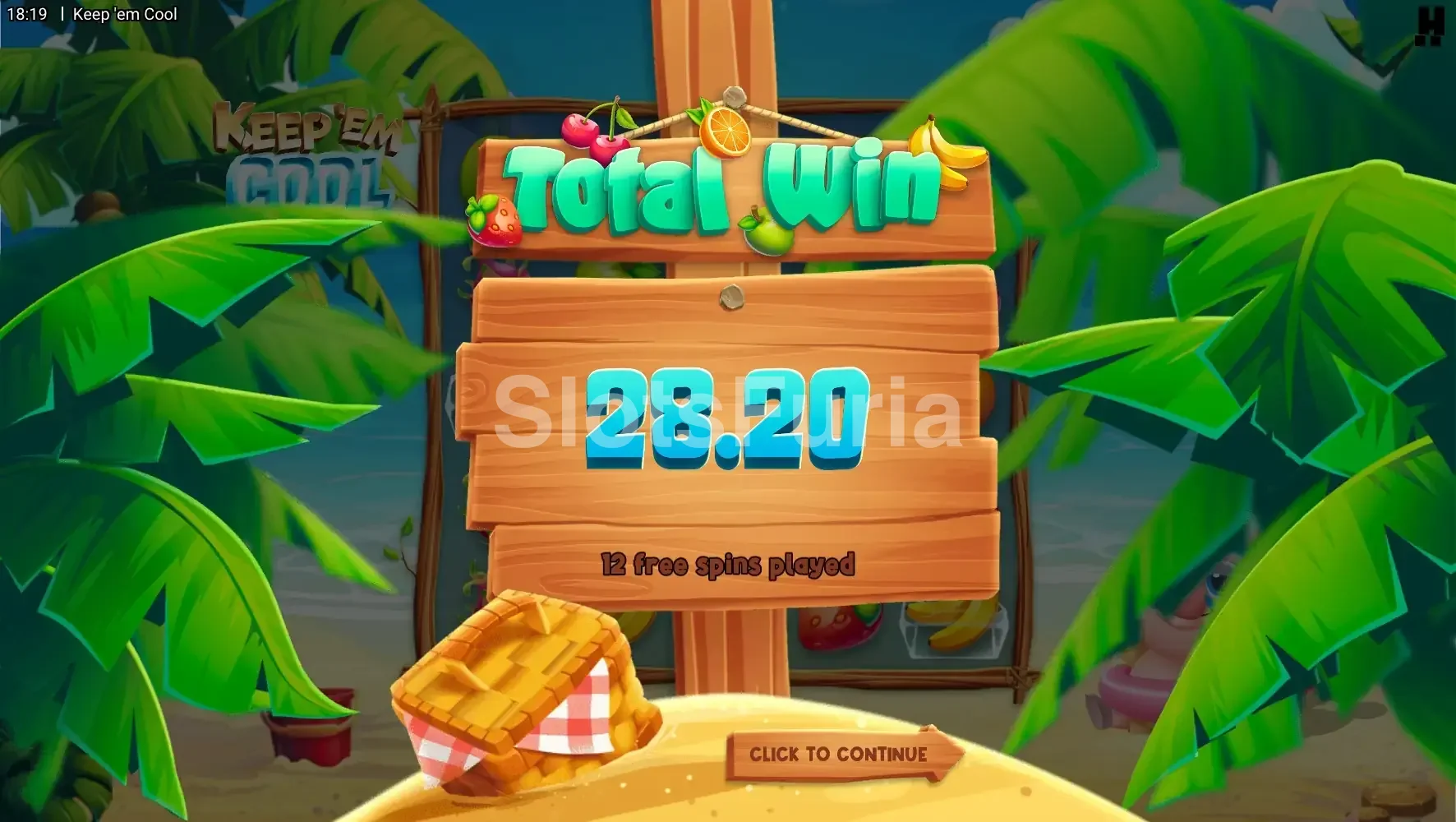Gran victoria en la slot Keep 'Em Cool de Hacksaw Gaming