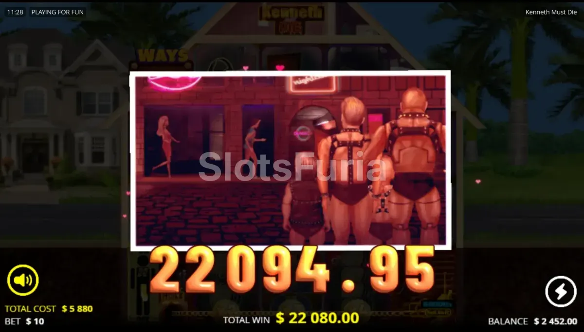 Gran victoria en Kenneth Must Die con multiplicador activo en pantalla