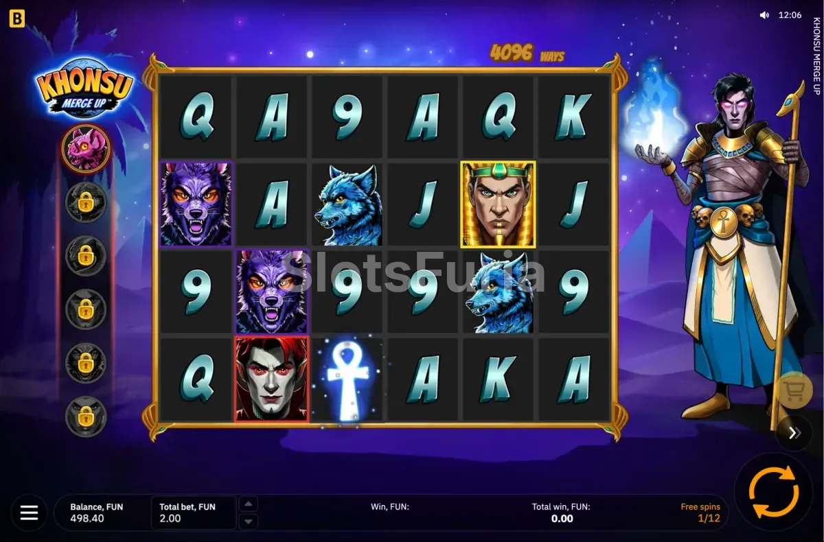 Ronda de giros gratis en Khonsu Merge Up