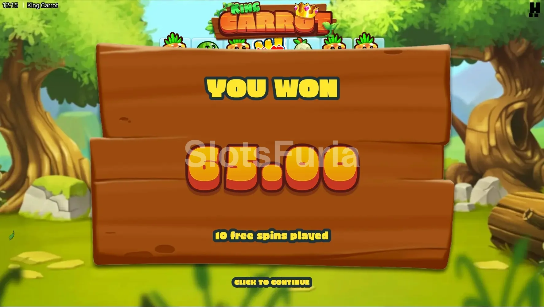 Gran victoria en King Carrot con multiplicadores Epic