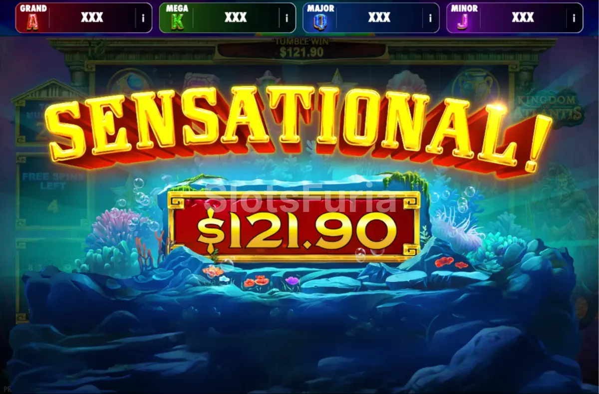 Gran premio acumulado en Kingdom of Atlantis tras sumar los multiplicadores