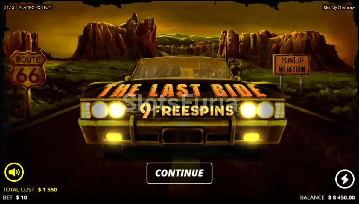 Ronda de giros gratis activa en Kiss My Chainsaw
