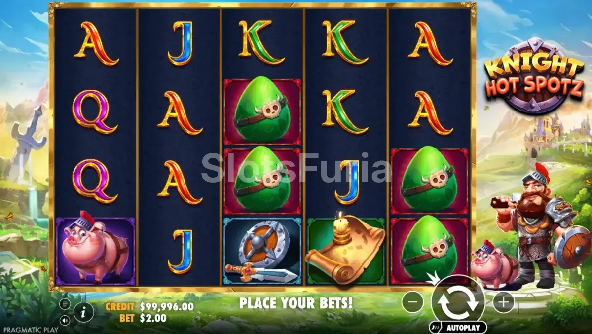 Ronda de giros gratuitos de Knight Hot Spotz en acción