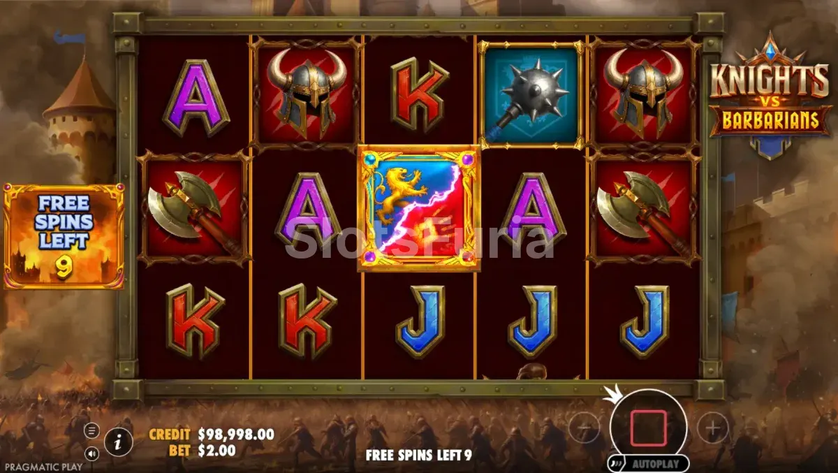 Tiradas gratuitas activadas en Knights vs Barbarians