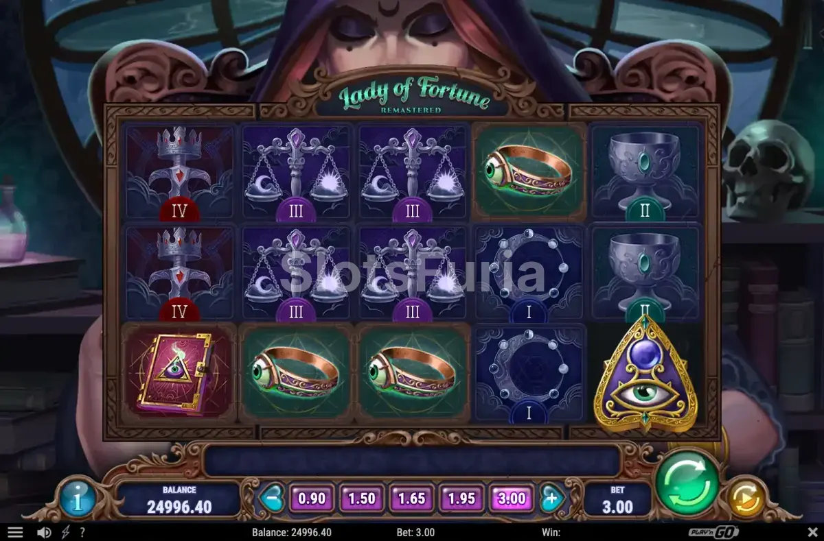 Pantalla principal del juego base de Lady of Fortune Remastered