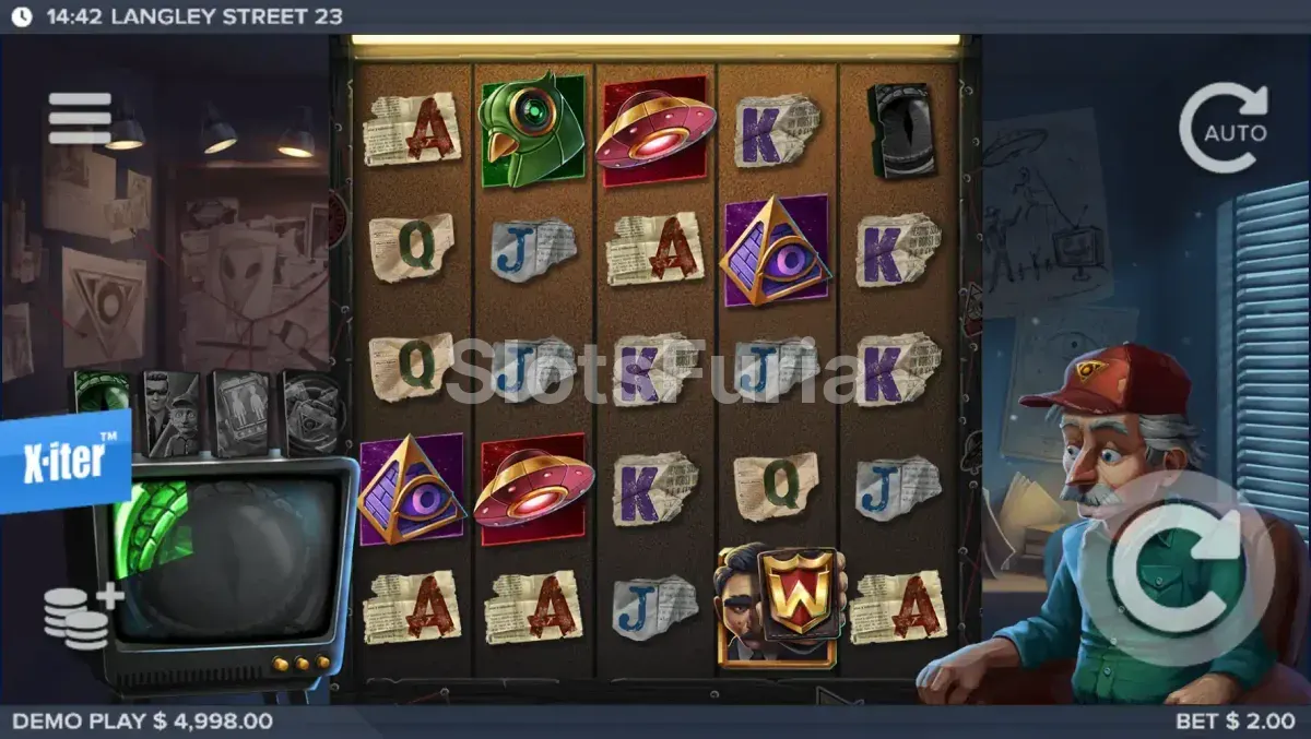 Pantalla principal de Langley Street 23 mostrando el juego base
