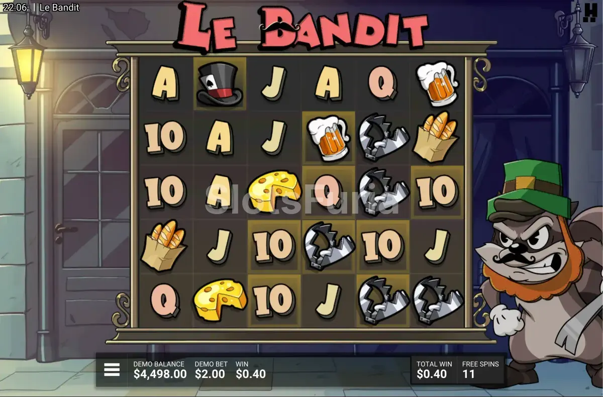Ronda de giros gratis activa en Le Bandit con multiplicadores