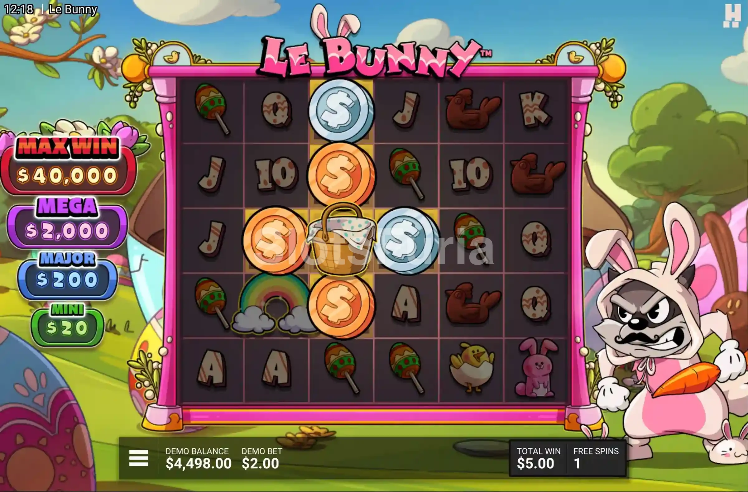 Ronda de giros gratuitos activa en Le Bunny