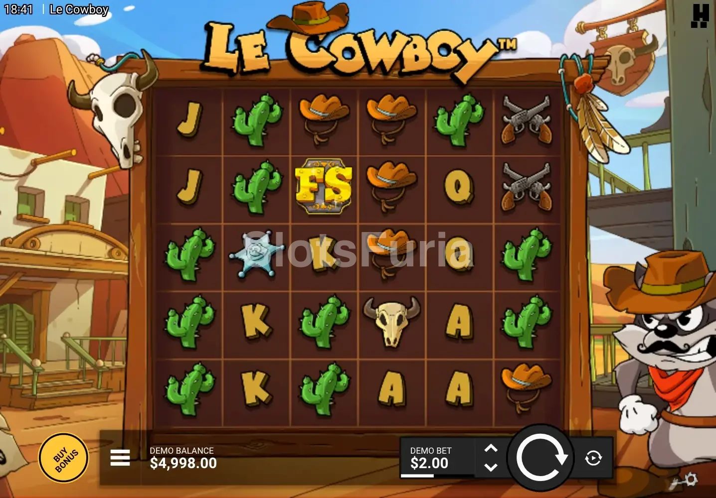 Juego base de Le Cowboy con Smokey junto a la grilla de 6x5