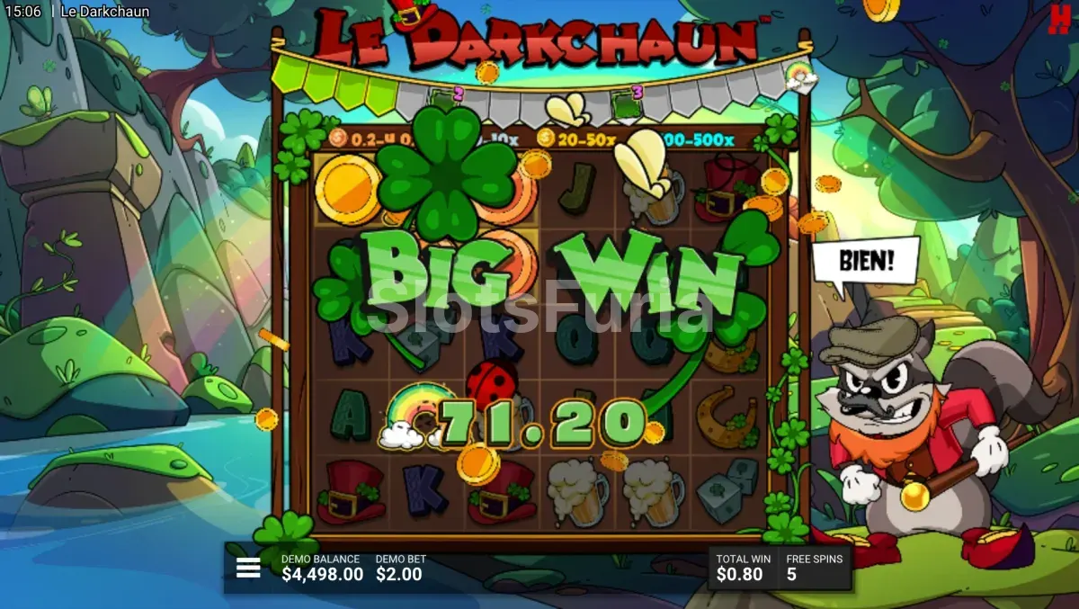 Pantalla de gran ganancia en Le Darkchaun del proveedor Hacksaw Gaming
