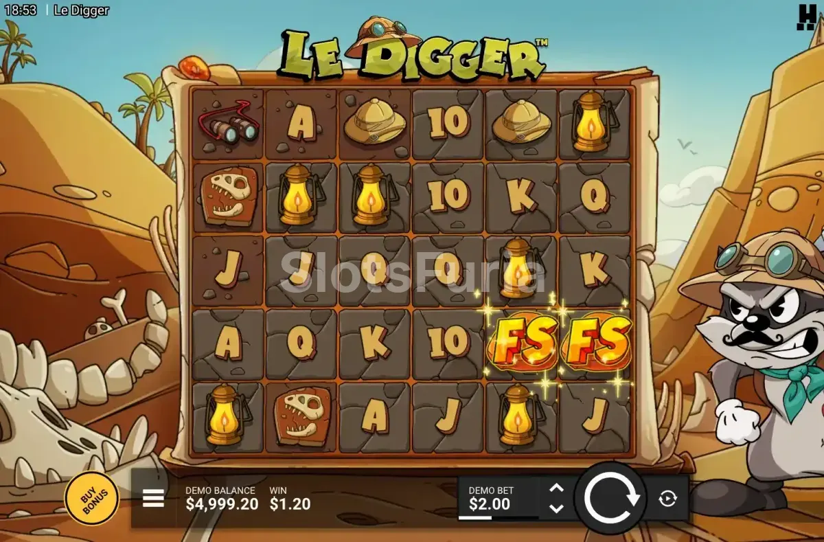 Juego base de Le Digger con la cuadrícula de 6x5 y Smokey