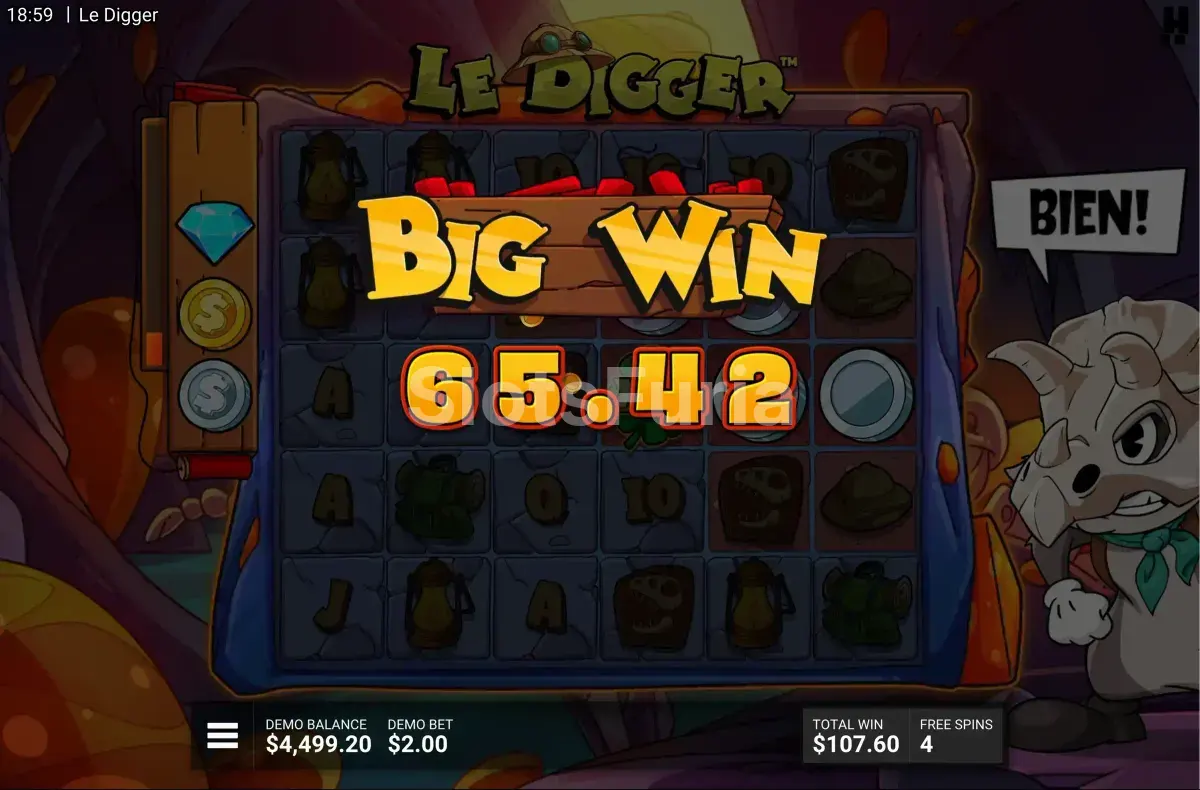 Pantalla de gran premio en Le Digger