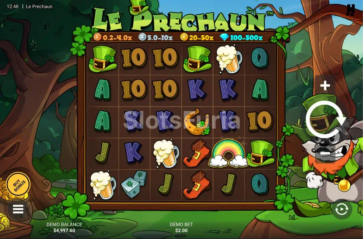 Juego base de Le Prechaun con la grilla de 6x5