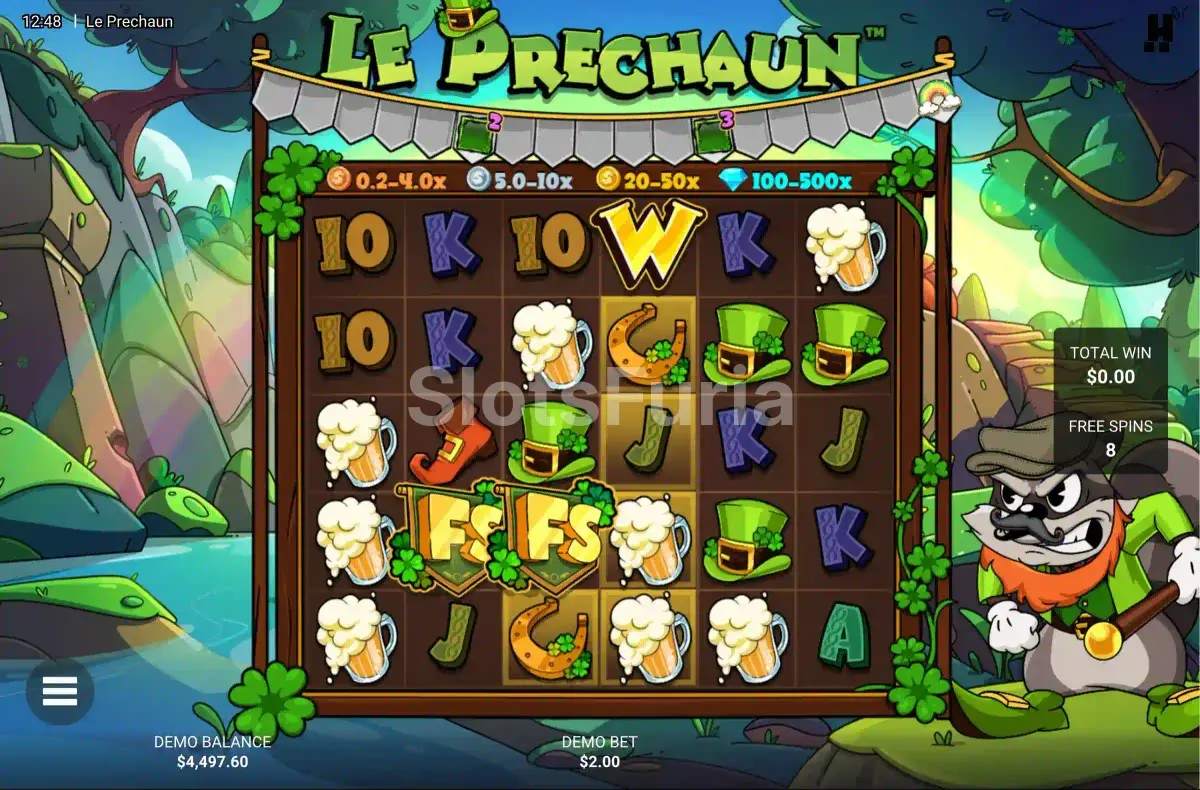 Giros gratis de Le Prechaun con multiplicadores fijos