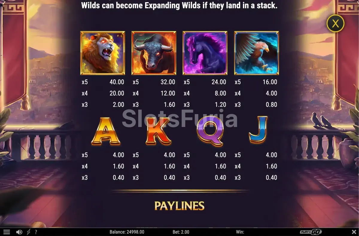 Detalle de los símbolos premium de Legion Gold Reckoning durante una ronda