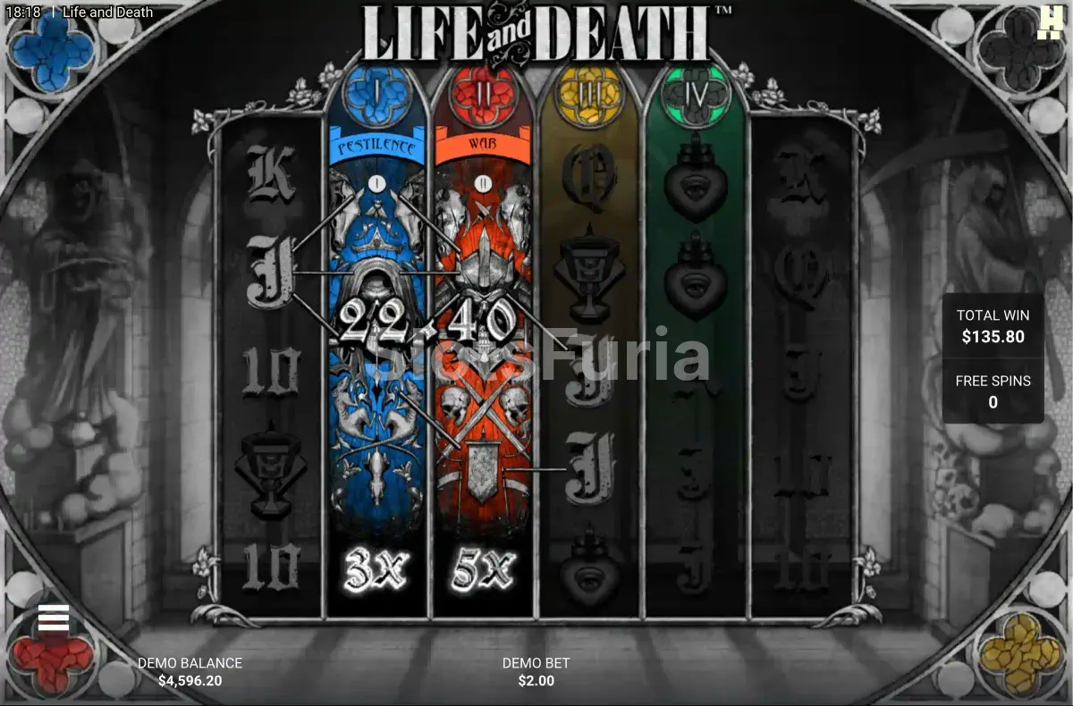 Ronda de giros gratuitos activa en la slot Life and Death