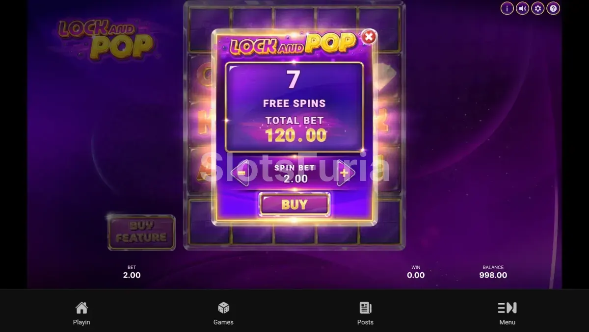 Opción de compra de bonus en Lock and Pop de NetEnt