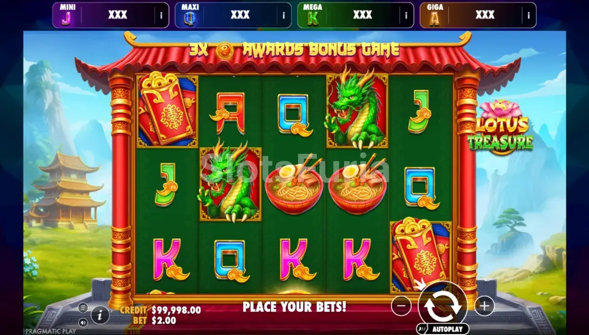 pantalla del juego base de Lotus Treasure