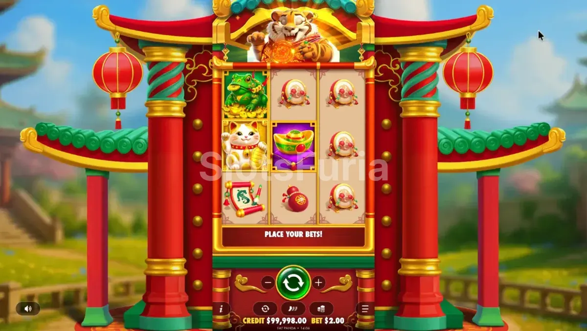 Pantalla principal del juego base en Lucky Tiger Gold
