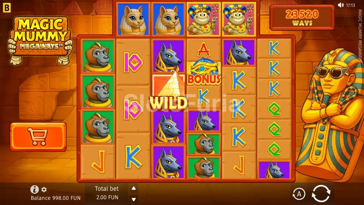 Pantalla principal del juego base de Magic Mummy Megaways